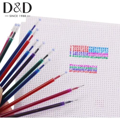 20pcs 0.5mm Water Erasable Pen Refills Fabric Marker Soluble Disappearing Cross Stitch Pen Fabric Craft DIY Sewing Supplies