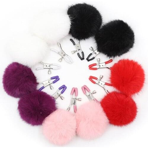 Sexy Seduction Hairball Woman Sexy Adjustable Nipple Clamp Breast Bdsm Adult Fetish Flirting Teasing Sex Toys for Couples
