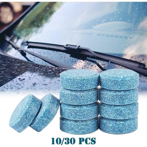 10/30PCS Car Effervescent Tablets Spray Cleaner Solid Cleaner Car Window Windshield Wiper Glass Wash Cleaning Auto Accessories