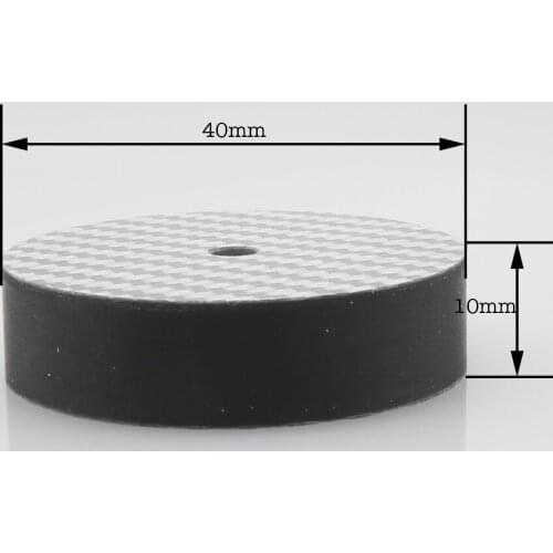 High Quality Audiocrast CF4010W 40x10mm Silver 5K Carbon Fiber Speaker Isolation Spike Base Pad Shoe Feet, Hifi Audio chassis