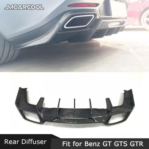 Carbon Fiber/FRP Rear Lip Diffuser Spoiler for Mercedes Benz GT GTS GTR AMG Coupe 2 Door Guard Bumper Cover 2015 2016 2017 2018
