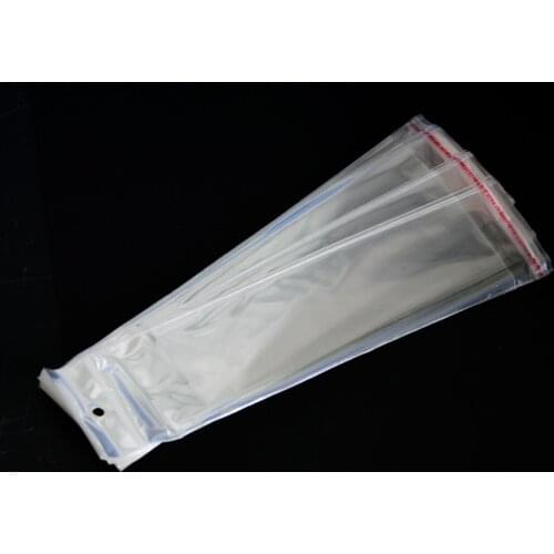 100pcs 6x27cm Resealable Clear Transparent Hole OPP Plastic Self Adhesive Poly/BOPP/Jewelry Pickaging Pouch Bag Free Shipping