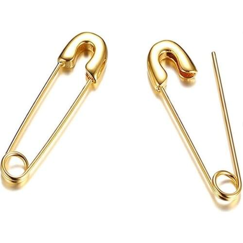 1 Pair Stainless Steel Stylish Cartilage Earrings Punk Goth Safety Pin Earrings for Women Girls Earrings Stud