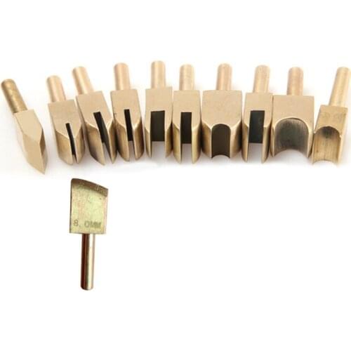 11Pcs Leather Tool Copper Soldering Iron Head Burnt Edge Decoration Handmade Leather Trimming Tool Edge Press