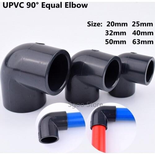 2~10Pcs ID 20-63mm Hi-quality UPVC Pipe 90° Equal Elbow Connector Garden Irrigation Connector Aquarium Adapte Water Supply Pipe