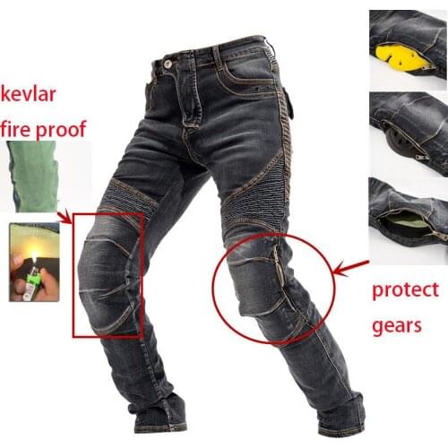 Motorcycle riding jeans mens motorcycle racing casual pants anti-fall pants with protective gear