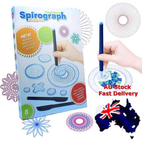 27pcs Kid Spirograph Set Design Geometric Drawing Tin Ruler Create Art Craft
