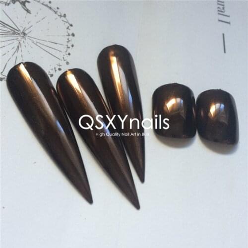 50g Deep Coffee Mirror Powder Special Dark Brown Nail Chrome Foil Pigment Glitter Smooth Rubbing for Nail Art Gel Nail Polish