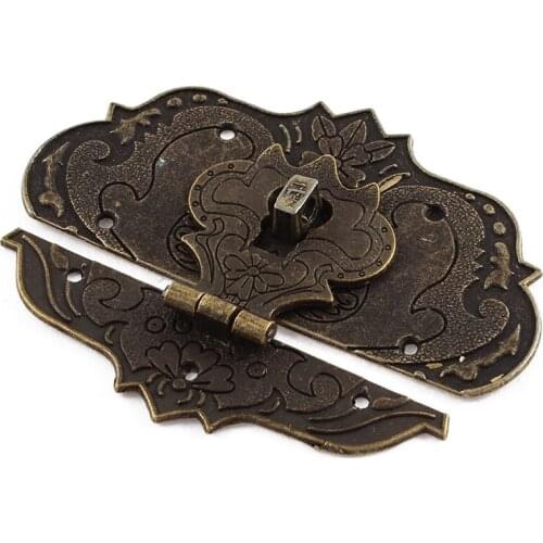 97mmx73mm Suitcase Jewelry Box Hasp Latch Lock Antique Bronze Tone