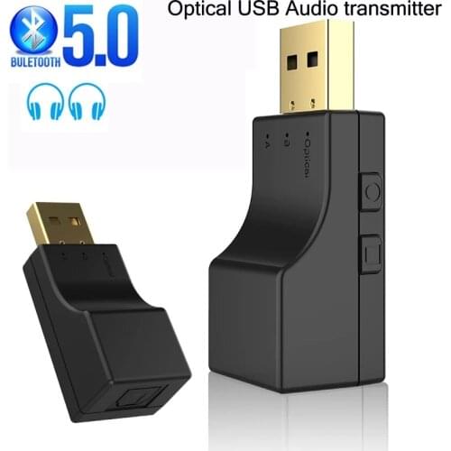Tebe Bluetooth 5.0 Audio Transmitter Toslink Fiber Optical Wireless Stereo Audio Adapter For TV PC Headsets Speakers