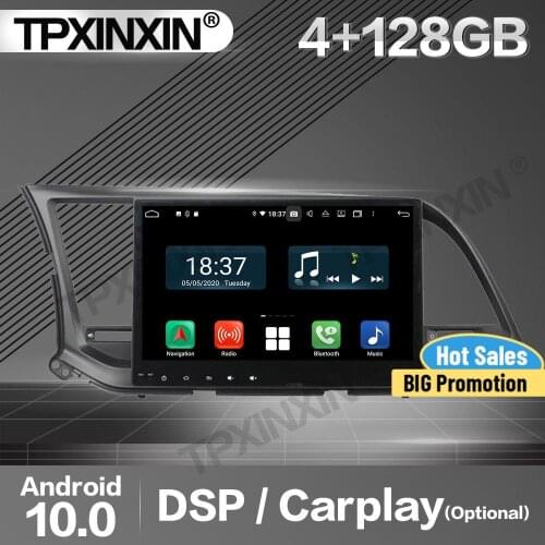 128G Carplay Car Radio 2 Din Stereo Receiver Android 10 For Hyundai Elantra 2016 GPS Navigation Player Audio Recorder Head Unit