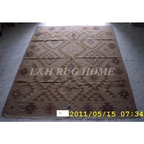 Free shipping 6.5'X8.7' kilim carpets,hand knotted woolen carpets, Pakistan Turkey style rug.Natural color kilim rug