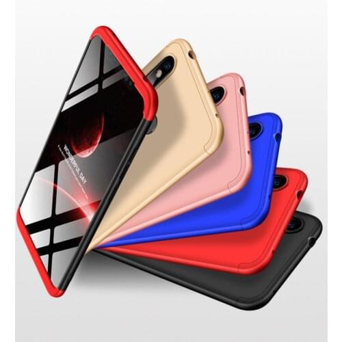 100pcs/lot Shield 360 Full protect PC hard Cover case For Xiaomi redmi note 7 6 pro 9 8 SE max 3 mix 2s 6X A2 lite play