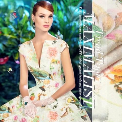 CNUM SL024 Pure Silk/ Birds' Land/ Silk Fabric 30% Silk 70% Linen/ Width 1.53yd Thickness 13.50mm/ Sold by meters