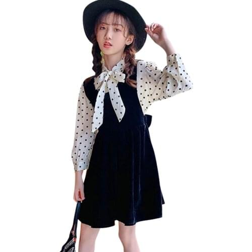 Kids Clothes Blouse + Dress Girl Clothes Spring Autumn Girls Clothes Casual Style Tracksuits For Children