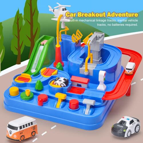 Manual Car Adventure Track Toys For Children Educational Rescue Vehicles Adventure Toys Parking Lot simulation Gift For Boy