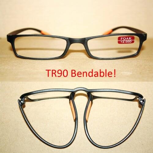 TWO Black TR90 Bendable Anti-slip fashion reading glasses +1.00 +.1.50 +2.00 +2.50 +3.00 +3.50 +4.00