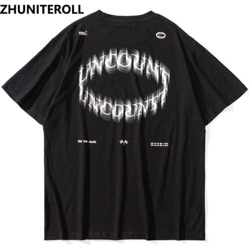 Oversized Men Hip Hop T Shirt Letter Funny Print T-Shirt Harajuku Fashion Cotton Summer Short Sleeve Tshirt Black Streetwear