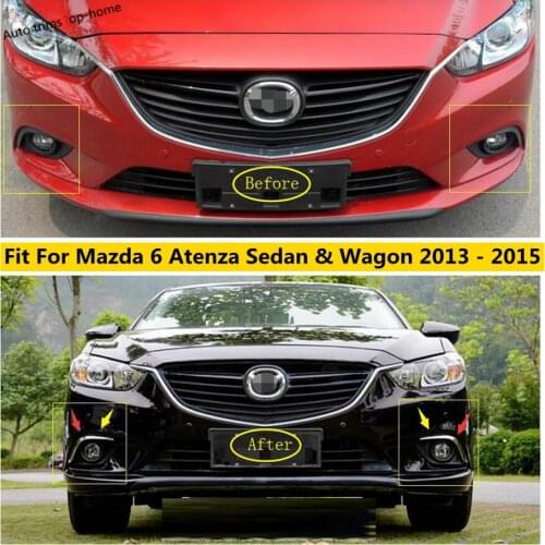 Yimaautotrims Exterior Refit Kit Fit For Mazda 6 Atenza 2013 2014 2015 Chrome Front Fog Lights Lamp Eyelid Eyebrow Cover Trim