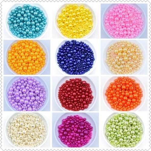 1000pcs/bag With Hole ABS Imitation Pearl Bead 3/4/6/8/10MM Round Plastic Acrylic Spacer Bead for DIY Jewelry Making Accessories