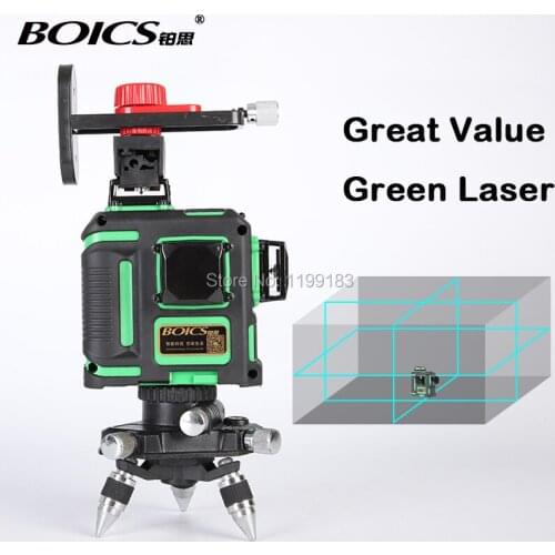 Free shipping Boics 12 lines 8V4H laser line cross line laser rotary laser level selfing leveling level laser 360 degree