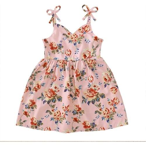 Summer Girls Floral Dress Slip Dresses Cotton Kids Clothes