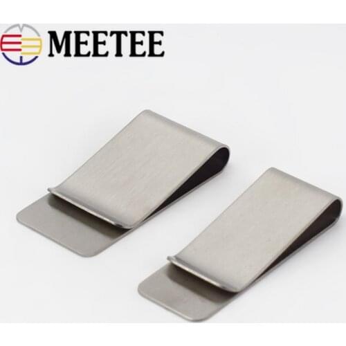 2pcs Meetee Metal Money Clip Stainless Steel Clamp Belt Leather Craft for Notebook Holder Spring Holster Hook Buckles Accessory