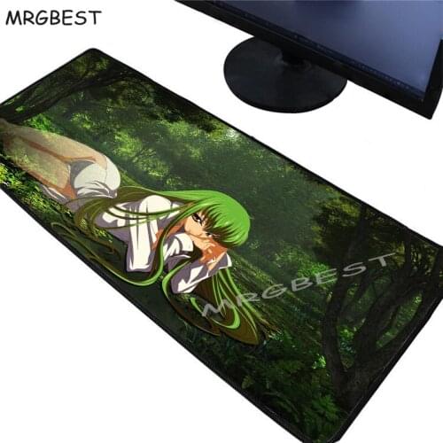 MRGBEST Green Hair Girl Anime Forest Rubber Durable Desktop Mouse Pad High Quality Lockedge Large Gaming Mat Non-slip Rubber