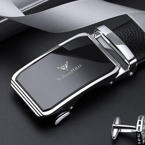 Mens Belt Luxury Brand Automatic Buckle Genuine Leather Harness Designer Belt Silver Male Business Casual Male Trouser Belt