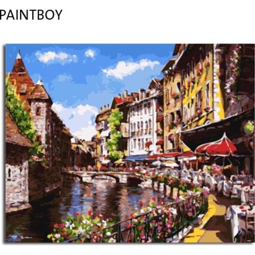 PAINTBOY Framed DIY Oil Painting By Numbers Of Landscape Home Decoration For Living Room Home Decor Wall Art