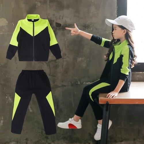 2021 New Spring Children Girls Clothing Sets Fashion Sport Suit for Kids Tracksuits Two-Piece Jacket+pants Teenage Girls Outfits