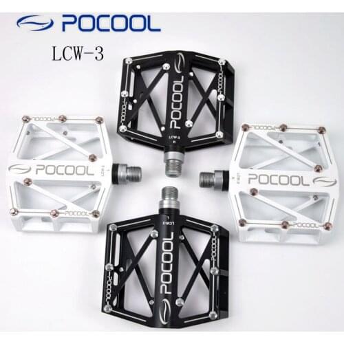 POCOOL LCW-3 Alloy pedales Road Mountain bike pedals MTB bicycle CNC Sealed double Bearing with packaging box Hollow design