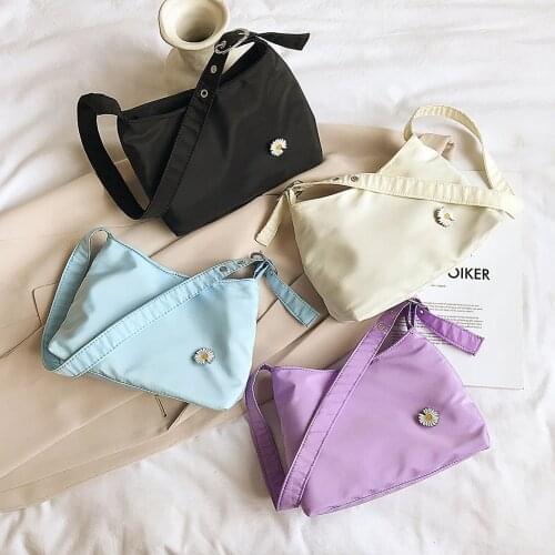 Simple Women Handbag Classic Texture Creative Delicate Design Daisy Flower Travel Daily Tote Portable Ladies Shoulder Bag 2021