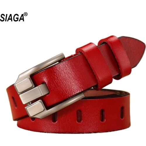 2020 New Brand Name Female Wide Pin Buckles Metal Womens Fancy Vintage Real Cowhide Leather Belts Designer 2.8cm AK021