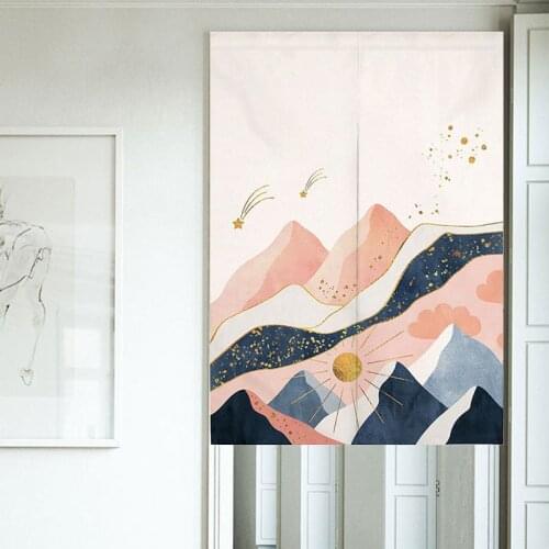 Printed Door Curtain Entrance Landscape Pattern Curtain Screen Dust-proof Curtains For Bedroom Living Room Kitchen Home Decor