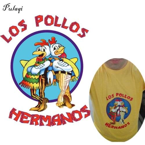 Cartoon Lospollos Hermanos Iron On Transfers Patch For Clothes Breaking Bad Patches Heat-Adhesive Clothing Appliques Stripes