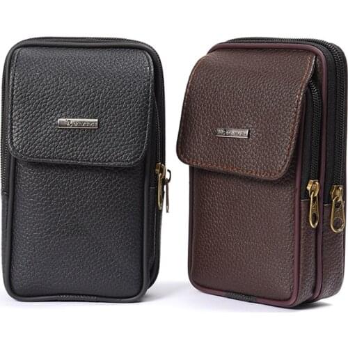 Universal Phone Pouch Cover Belt Clip Holster PU Leather Phone Waist Bag for Mobile Phone Case