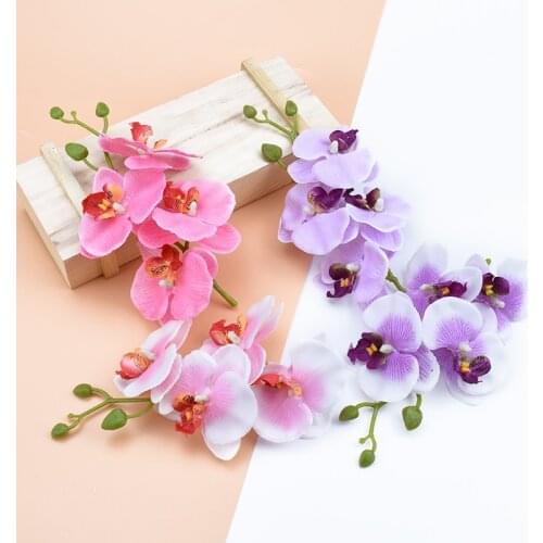 1 bunch of 4 flowers Butterfly Orchid vases for home decor wedding decorative flowers cheap artificial flowers for scrapbooking
