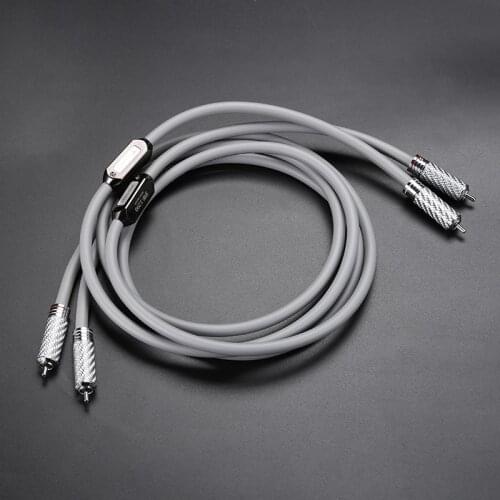 High-end France AUDIOMECA OCC Single Crystal Silver audio cable HIFI Double RCA Signal Line rca cable