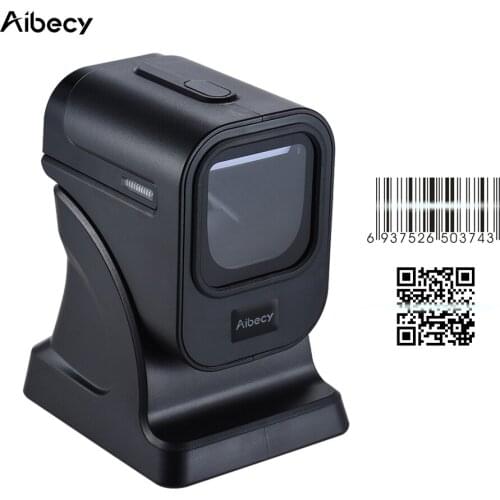Aibecy High Speed Omnidirectional 1D/2D Presentaion Barcode Scanner Reader Platform High Speed with USB Cable for Stores