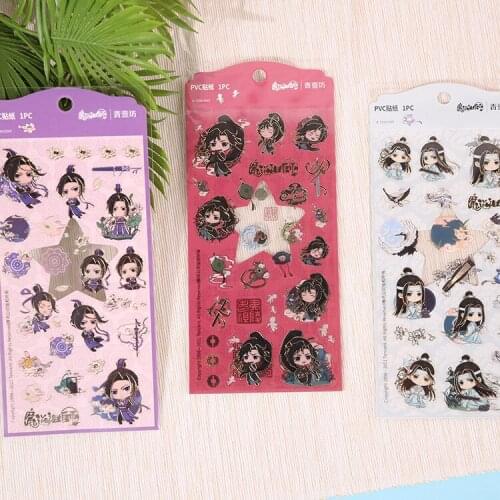 1Pc Anime Mo Dao Zu Shi PVC Sticker Grandmaster of Demonic Cultivation Cartoon Figure Decorative Diary Label Stickers