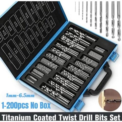 100/50/26/13 Titanium Coated Drill Bits Set HSS Mini Extractor Drill Bit 1-6.5mm For Metal Wood Aluminum Drilling Tools