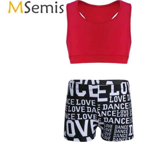 2PCS Gymnastic Swimsuit for Girls Gymnastics Leotard Kid Girls Ballet Tankini Outfit Tank Top with Bottoms Set for Ballet Dance