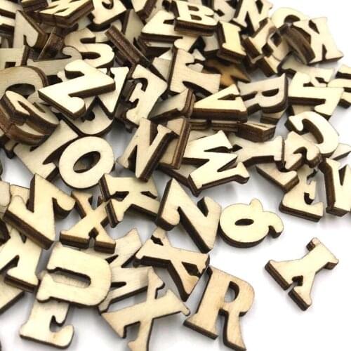 25/50/100 pcs Mix Wood Button A-Z Letters DIY Craft Scrapbook Sewing WB414