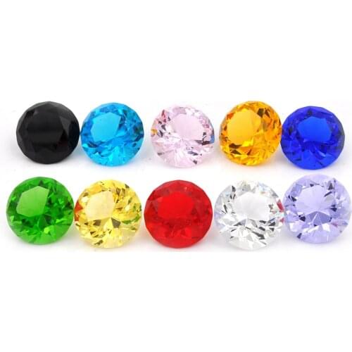 30mm Colorful Crystal Diamond Pink Red Blue Paperweight Jewel,Birthday Wedding Party Favour Decoration Gift Paperweight