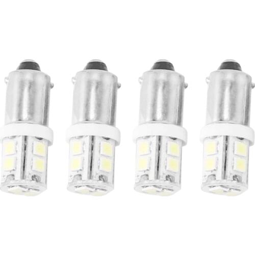 4x T11 BA9S T4W 233 BAYONET 10 SMD LED Car Wedge Interior Side Light Bulb White