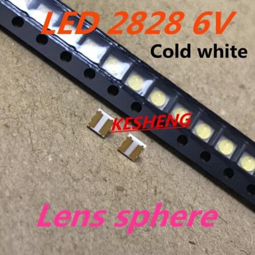 500pezzi / lotto Riparazione Sharp LCD prodotti di retroilluminazione TV LED Lampada SMD LED 6 V 2828 diodo a luce bianca fredda