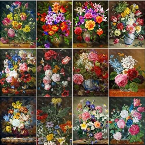 Diy Diamond Painting Light Luxury Retro French Style Royal Family Noble Living Room Lobby Coquettish Flower Decoration Painting