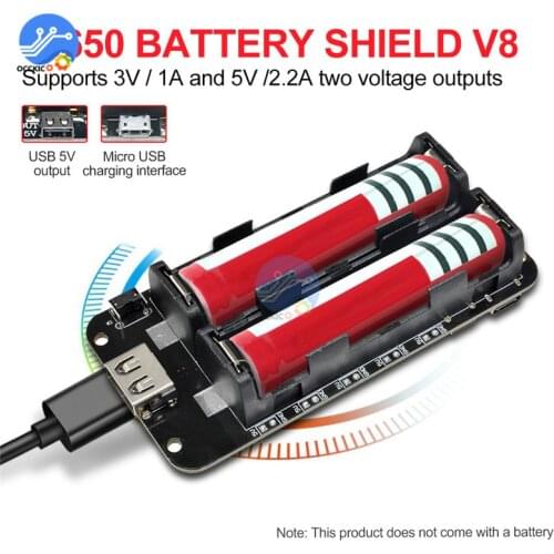 Double 18650 Lithium Battery Shield V8 Mobile Power bank Expansion Board Module USB 5V/3A 3V/1A For Arduino ESP32 ESP8266 WIFI
