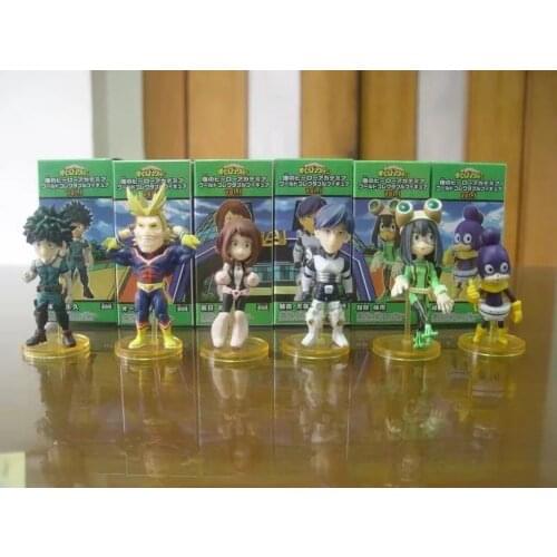 6pcs/set Anime My Hero Academia OCHACO URARAKA Midoriya Izuku All Might Asui Tsuyu PVC Action Figure Collection Model Toys Doll